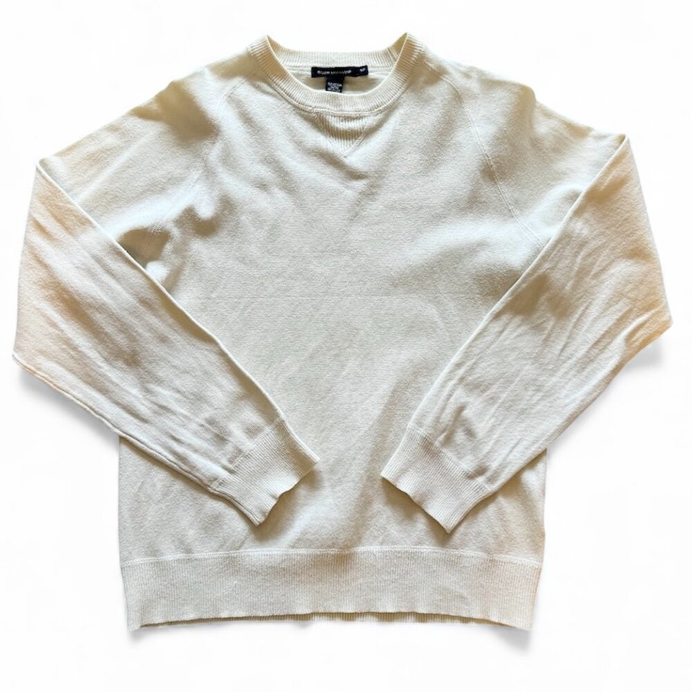 Vintage Y2K Club Monaco Crewneck Sweater • Beige Minimalist Knit • Quiet Luxury